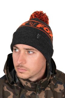 Шапка Fox Collection Bobble - Black & Orange